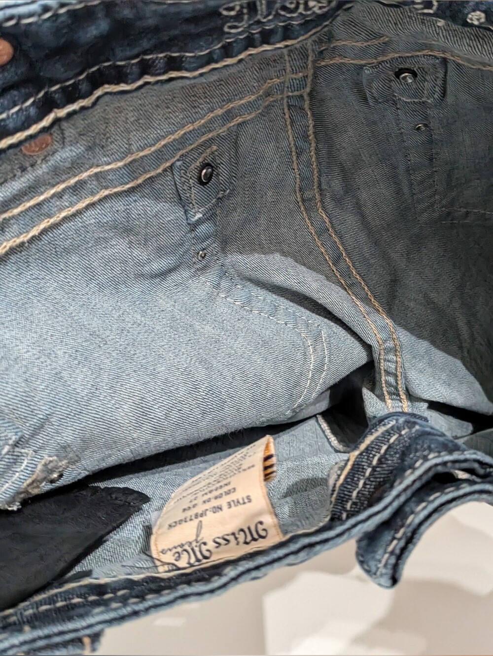 Miss Me Dark Wash Cropped Jeans with Embroidered Ankles - Picture 11 of 11